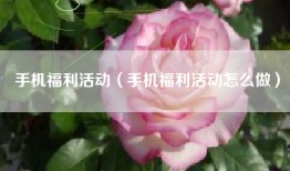 手机福利活动（手机福利活动怎么做）