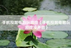 手机投屏电脑玩游戏（手机投屏电脑玩游戏没声音）
