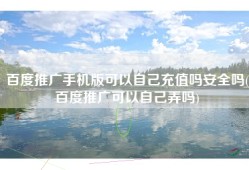 百度推广手机版可以自己充值吗安全吗(百度推广可以自己弄吗)