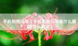 手机拍照闪屏（手机拍照闪屏是什么原因,怎么解决）