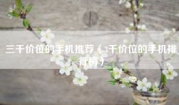三千价位的手机推荐（3千价位的手机排行榜）