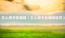 怎么用手机编程（怎么用手机编程软件）