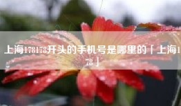 上海178178开头的手机号是哪里的「上海178」