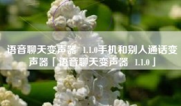 语音聊天变声器  1.1.0手机和别人通话变声器「语音聊天变声器  1.1.0」
