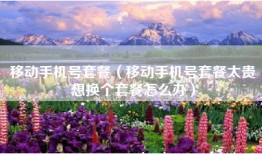 移动手机号套餐（移动手机号套餐太贵想换个套餐怎么办）