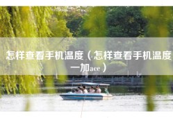 怎样查看手机温度（怎样查看手机温度一加ace）