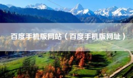 百度手机版网站（百度手机版网址）