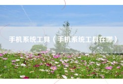 手机系统工具（手机系统工具在哪）