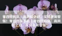 零首付购房：高风险之路，买房者需警惕！零首付买手机「零首付购房：高风险之路，买房者需警惕！」