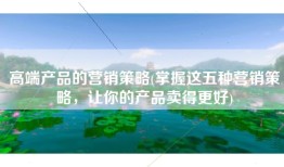 高端产品的营销策略(掌握这五种营销策略，让你的产品卖得更好)