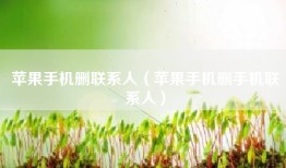 苹果手机删联系人（苹果手机删手机联系人）