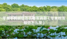 苹果手机微信怎么群发消息（苹果群发短信怎么发）