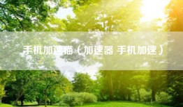手机加速猫（加速器 手机加速）