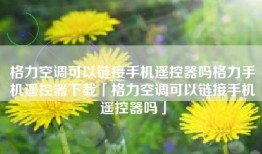 格力空调可以链接手机遥控器吗格力手机遥控器下载「格力空调可以链接手机遥控器吗」