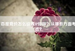 百度竞价怎么设置IP排除？从哪些方面考虑？