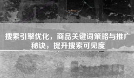 搜索引擎优化，商品关键词策略与推广秘诀，提升搜索可见度