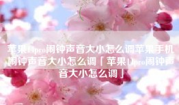 苹果14pro闹钟声音大小怎么调苹果手机闹钟声音大小怎么调「苹果14pro闹钟声音大小怎么调」