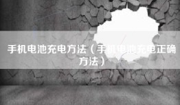 手机电池充电方法（手机电池充电正确方法）