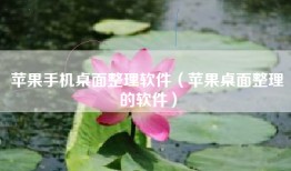 苹果手机桌面整理软件（苹果桌面整理的软件）