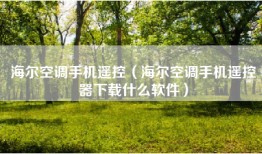 海尔空调手机遥控（海尔空调手机遥控器下载什么软件）