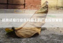祛斑祛痘行业在抖音上的广告投放策略