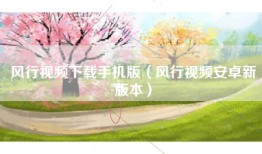 风行视频下载手机版（风行视频安卓新版本）