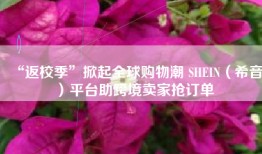 “返校季”掀起全球购物潮 SHEIN（希音）平台助跨境卖家抢订单