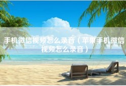 手机微信视频怎么录音（苹果手机微信视频怎么录音）