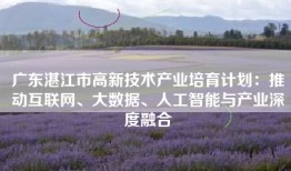 广东湛江市高新技术产业培育计划：推动互联网、大数据、人工智能与产业深度融合
