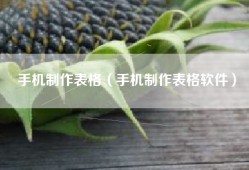 手机制作表格（手机制作表格软件）