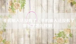 手机输入法没有了（手机输入法没有了显示了怎么找到）
