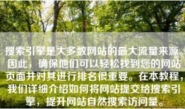 搜索引擎是大多数网站的最大流量来源。因此，确保他们可以轻松找到您的网站页面并对其进行排名很重要。在本教程，我们详细介绍如何将网站提交给搜索引擎，提升网站自然搜索访问量。