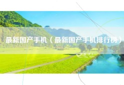 最新国产手机（最新国产手机排行榜）