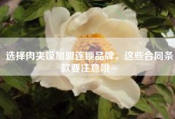 选择肉夹馍加盟连锁品牌，这些合同条款要注意哦~