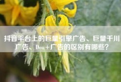 抖音平台上的巨量引擎广告、巨量千川广告、Dou+广告的区别有哪些？