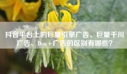 抖音平台上的巨量引擎广告、巨量千川广告、Dou+广告的区别有哪些？
