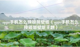oppo手机怎么换锁屏壁纸（oppo手机怎么换锁屏壁纸主题）