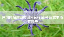 深圳网站建设时如何选择空间 注意事项有哪些