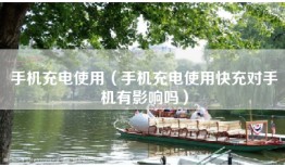 手机充电使用（手机充电使用快充对手机有影响吗）