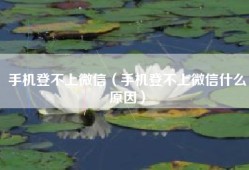 手机登不上微信（手机登不上微信什么原因）