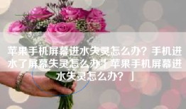 苹果手机屏幕进水失灵怎么办？手机进水了屏幕失灵怎么办「苹果手机屏幕进水失灵怎么办？」