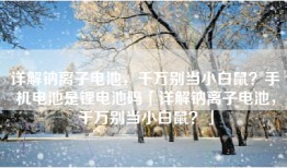 详解钠离子电池，千万别当小白鼠？手机电池是锂电池吗「详解钠离子电池，千万别当小白鼠？」