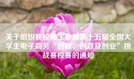 关于组织我校师生参加第十五届全国大学生电子商务“创新、创意及创业”挑战赛校赛的通知