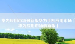 华为应用市场最新版华为手机应用市场「华为应用市场最新版」