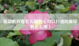 复印机双面怎么用的（可以扫描的复印机怎么用）