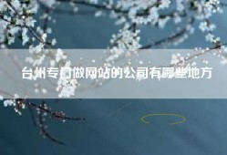 台州专门做网站的公司有哪些地方