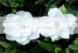 突然爆红，很多人都在模仿！专家紧急提醒！还要小心……