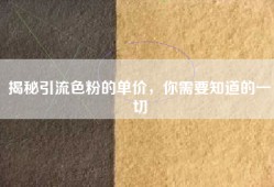 揭秘引流色粉的单价，你需要知道的一切
