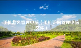 手机怎么管理电脑（手机如何管理电脑文件）