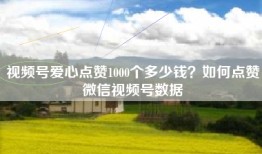 视频号爱心点赞1000个多少钱？如何点赞微信视频号数据